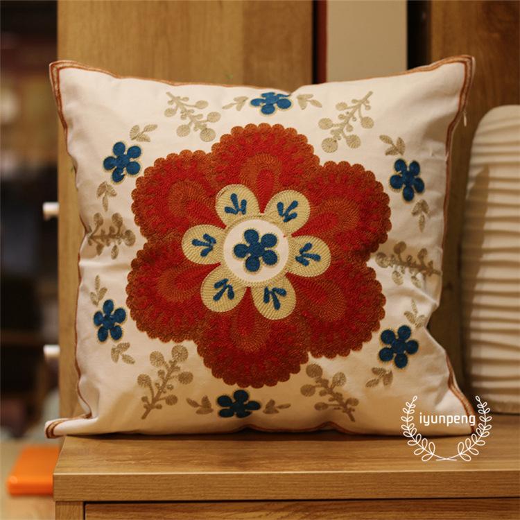 Modern Minimalist Style Embroidered Pillow Cushion Head Back Rest Pillow Sofa Pillow Cover