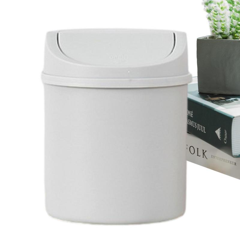 Household Trash Can Mini Desktop Bin Tube With Cover Bedroom Trash Garbage Can Clean Kitchen Storage Box Home OfficeDesk Dustbin