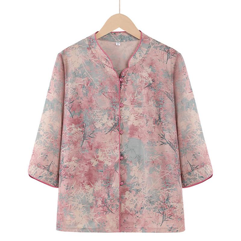 YUZHAOLIN Women s Mid-Aged Thin Chinese Style Shirt 4XL