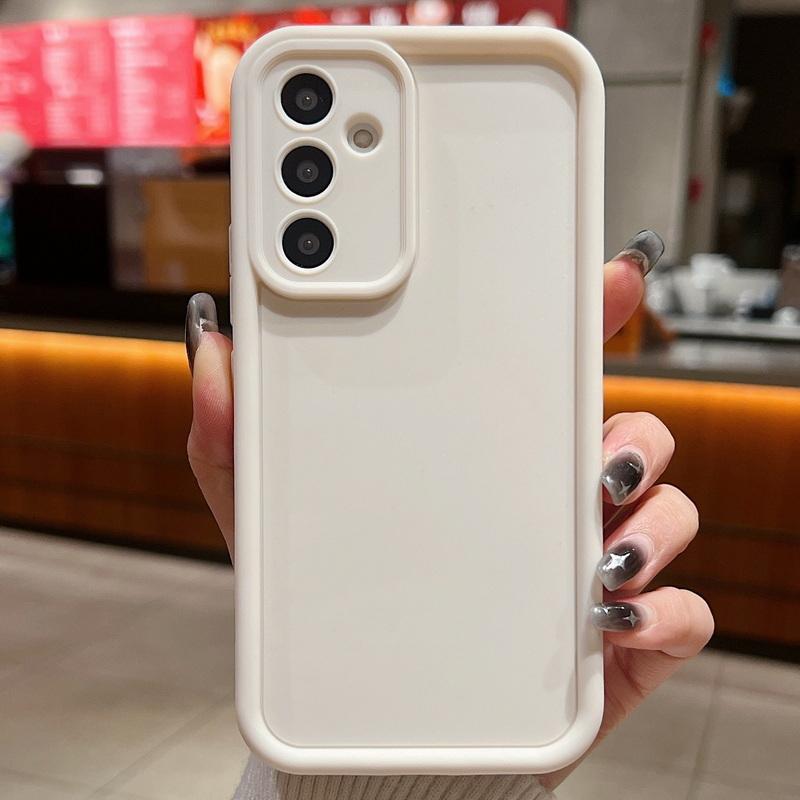 

Мягкий силиконовый чехол для Samsung Galaxy S25 Ultra S24 FE S23 A56 A36 A16 A55 A15, противоударный защитный чехол для объектива Samsung A36 молочный белый