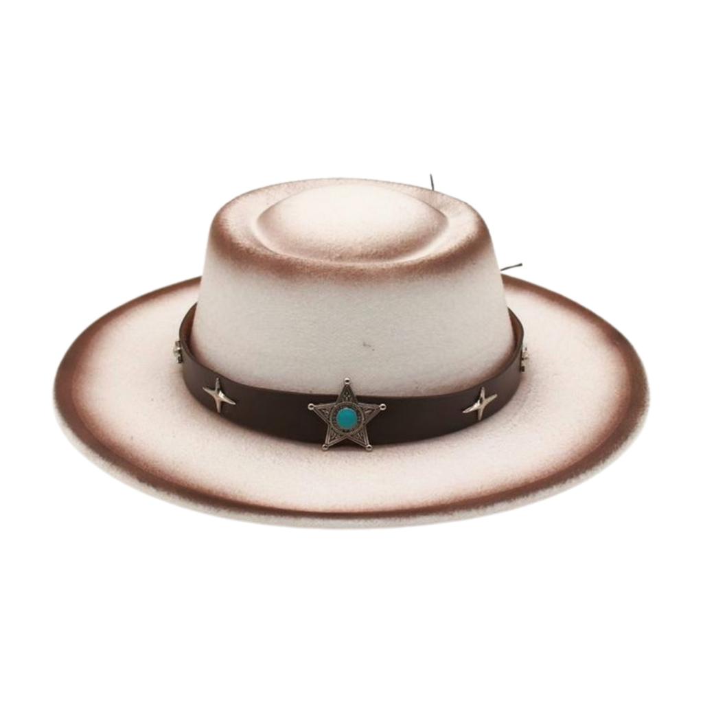 Cross-Border Tibetan Jazz Hat Dyed Solid Color Woolen Top Hat European And American Western Cowboy Hat Men'S And Women'S Party Ball Hat