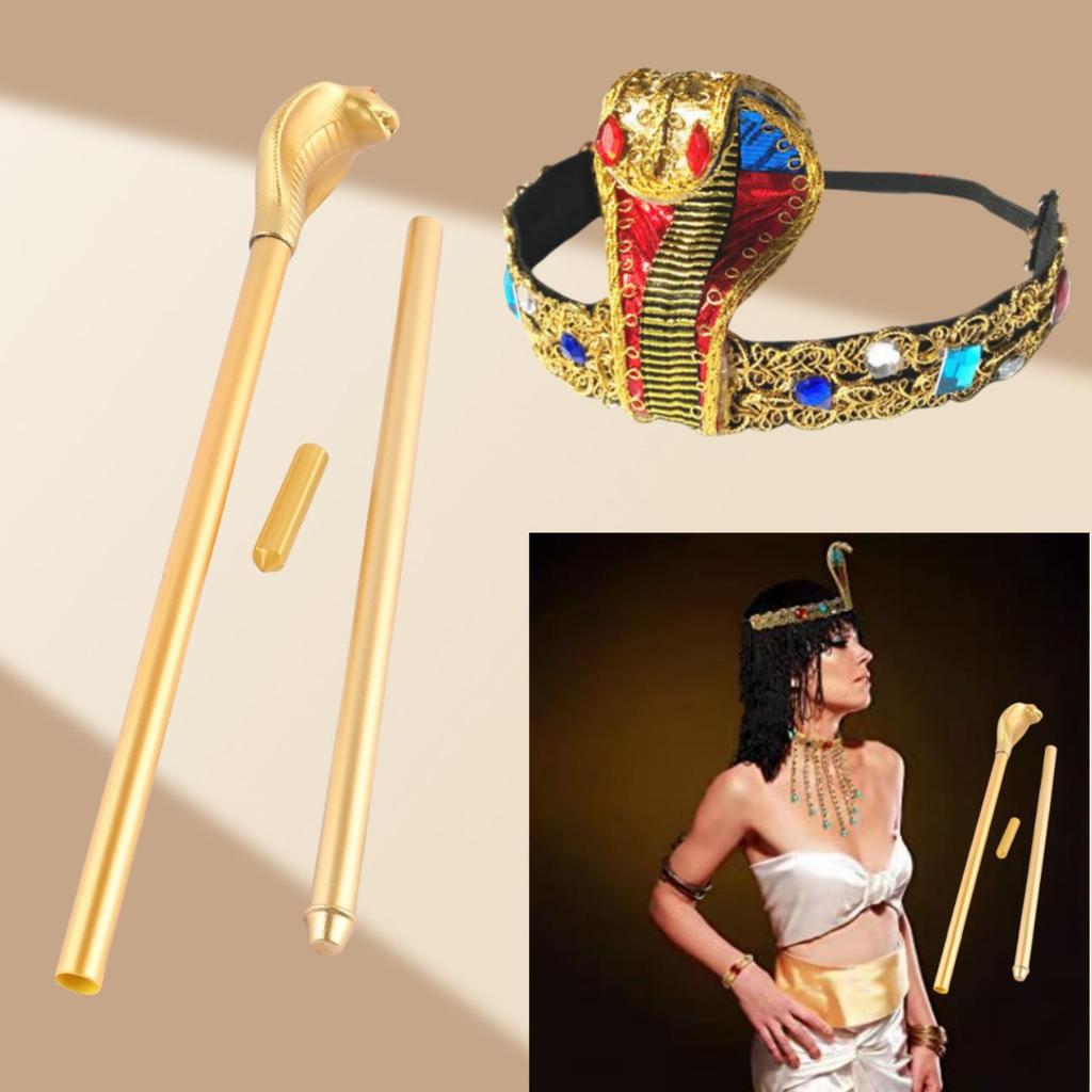 Party Cleopatra Snake Scepter, Headdress, Ball Costume Props