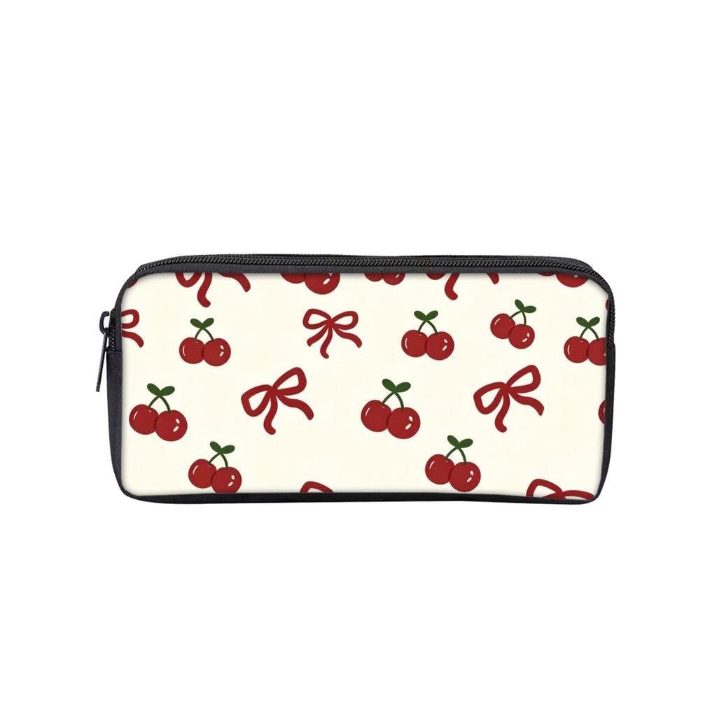 Bow Print Single Layered Pencil Case for Boy/Girls Best Gift Cartoon School Supplies Pencil Pouch for Children