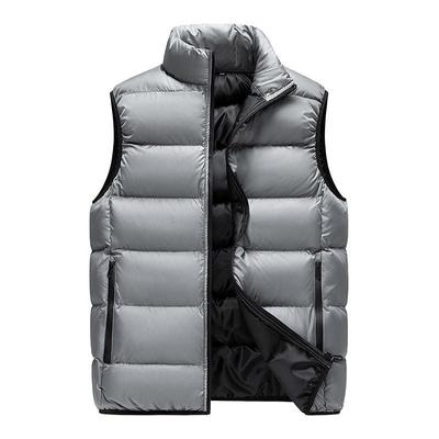 Men's Winter Fluff Zipper Casual Warm Tops Winter Warm Vest Solid Color Casual Vest