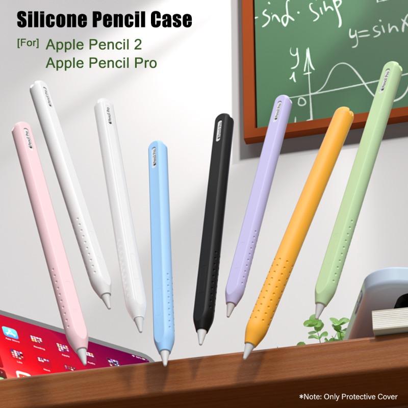 Silicone Pencil Case for Apple Pencil 2 2nd Generation Stylus Pen Cases Solid Color Cover for Apple Pencil Pro Protective Sleeve