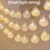1PC LED Sea Shell Lamp String Starfish Lighting Strings Atmosphere Light Suitable for Festival Room Wedding Party Decoration Lamps Battery-Powered