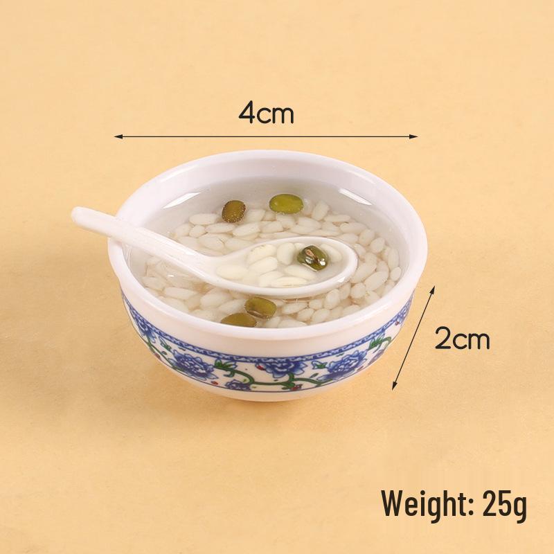 

4cm Blue & White Sugar Bowl Edible Toy Refrigerator Magnet - Mini Chinese Trendy Style Simulation Food Decoration Diameter 4cm