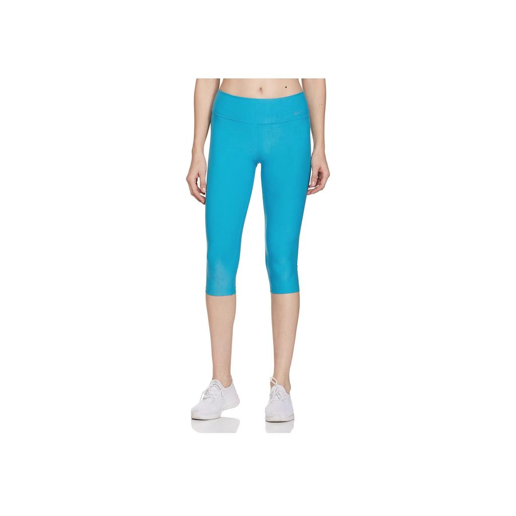 Nike Solid Color Quick-Dry Three-Quarter Sports Leggings Women Leggings Blue 548502-407