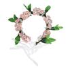 Artificial Flower Wreath Crown Garland Headband Girl Hair Accessories Headwear for Wedding SuppliesPink