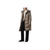 Solid Color Letter Logo Print Zipper Detachable Hooded Mid-Length Long Sleeve Cotton Coat Women Coats Brown J20J224617-PAV