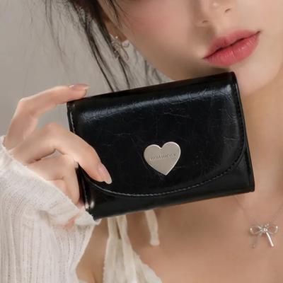 Heart Fold Wallet - Black