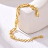 Waterproof Heart Chain Paperclip Link Bracelet For Women, Statement Stainless Steel Adjustable, Non Tarnish Jewelry