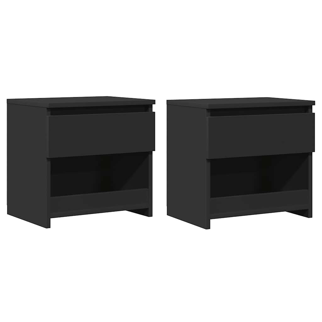 vidaXL Nachttische 2 Stk. Schwarz 40x30x39 cm Holzwerkstoff