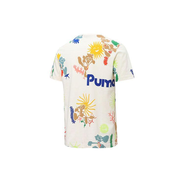 Puma Adventure Planet Aop Tee With Cartoon Print Logo Men Tops White 533487-65