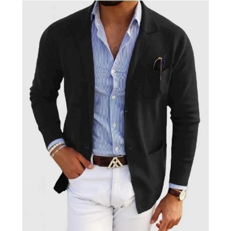 Blazer Uomo Casual Business Stampato Doppiopetto Autunno Taglia Grande