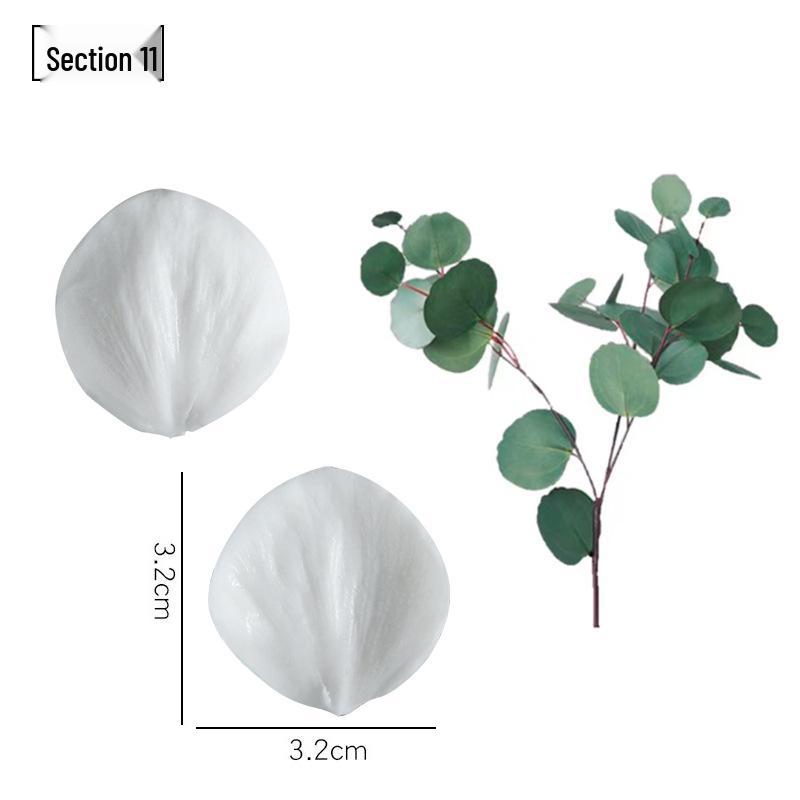 Blütenblatt Silikon Fondant Form Set - Lebensmittelqualität für Baum- und Blumenprägung.