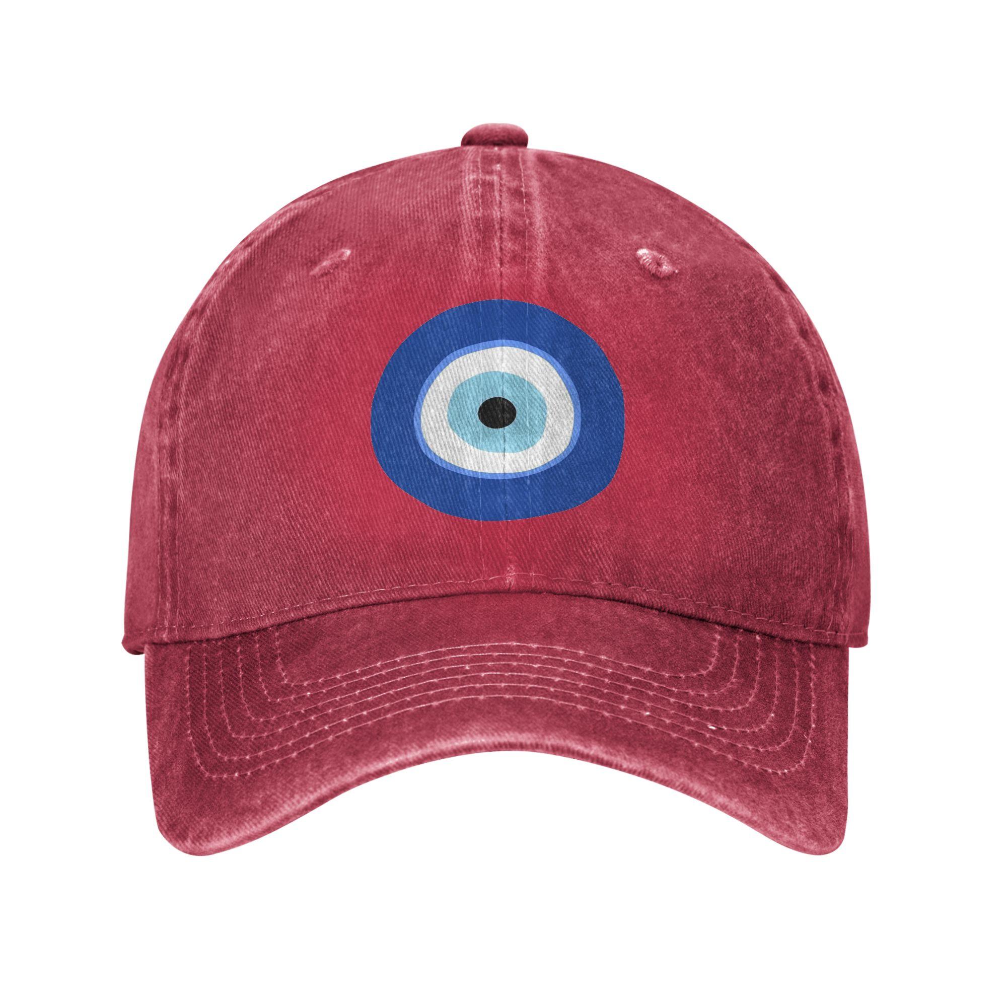 

Greek Turkish Evil Eye Denim Cap Casual Baseball Caps Adjustable Hat Summer Unisex Baseball Hats One Size