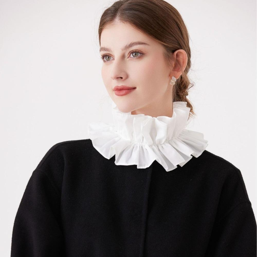 Black White Fake Collar Solid Color Decorative Collar Palace Style Bow Tie  Four Seasons