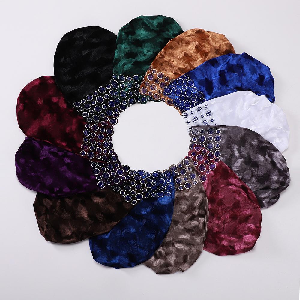 New Design Muslim Underscarf Hijab Cap Instant Turban Abaya Hijab Headscarf Bonnet African Diamonds Head Wraps
