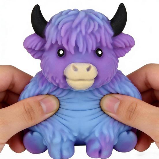 Hochlandkuh Stressabbau Spielzeug Langsam aufsteigende Hochlandrinder Quetschspielzeug Quetschbares Tier Stressball Kuhliebhaber Geschenk
