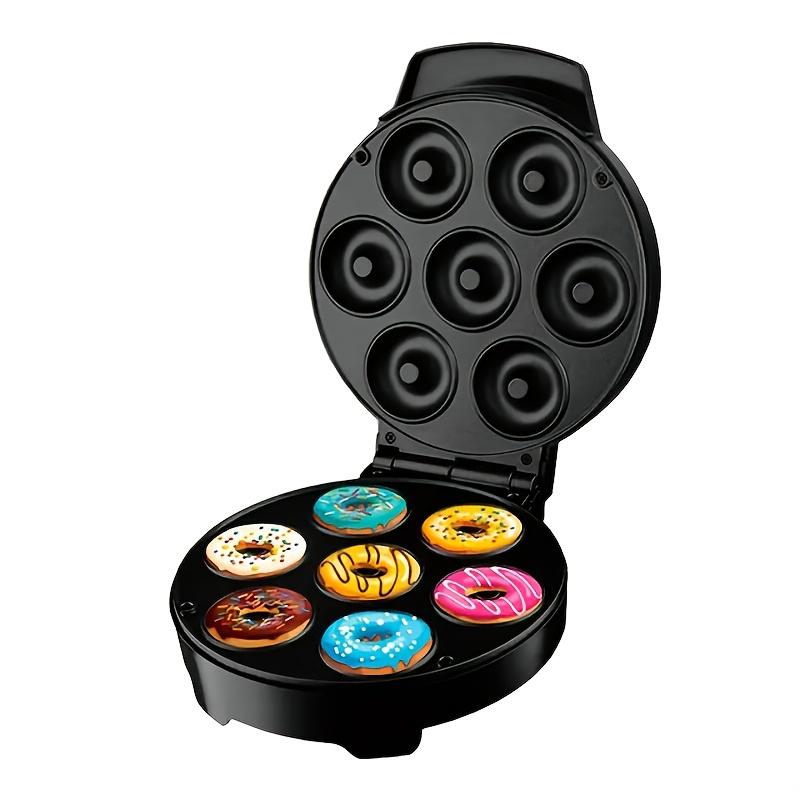 Donut Maker, Electric Non Stick Surface Makes 7 Small Doughnuts, Decorate Frost Ice Your Own for Kid Friendly Baked Dessert Treat