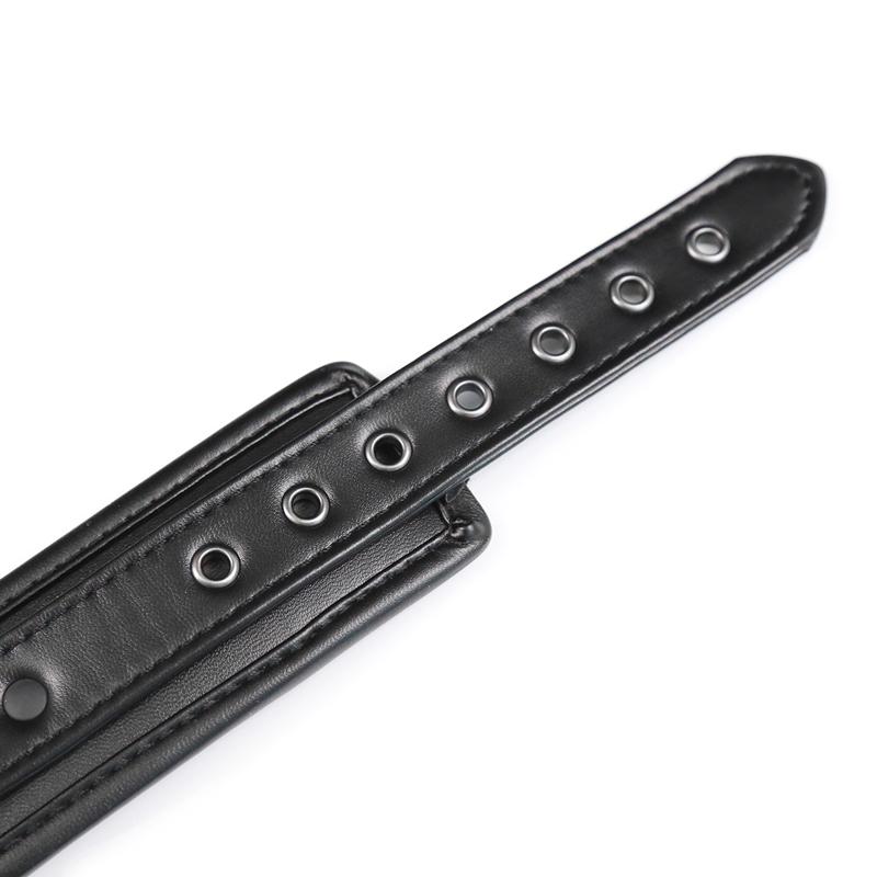 Black Leather Bdsm Bondage Set 3pcs Restraints Collars Ankle Cuff Handcuffs For Sex Bondage Set Sex Toys For Women