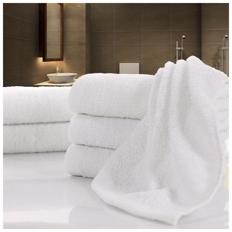 White Cotton Bath Towel - Absorbent & Durable, Perfect for Hotels & Guest Houses