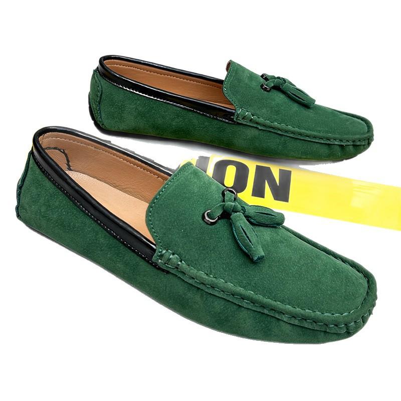 LZD Breathable Men's Suede Leather Fringed Feet Casual Small Leather Shoes Men