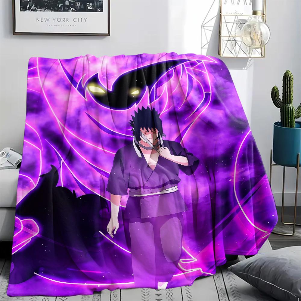 Flanelová deka se vzorem Sasukeho Uchihy, Vysoce kvalitní, Pohodlná pro všechna roční období, Domácí dekorace, Teplo a pohodlí, Perfektní pro dárky.