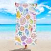 Mermaid Tail Beach Towel 2D Flat Printed Peach Skin Bath Towel Soft Quick Dry For Summer Vacation Pool Seaside