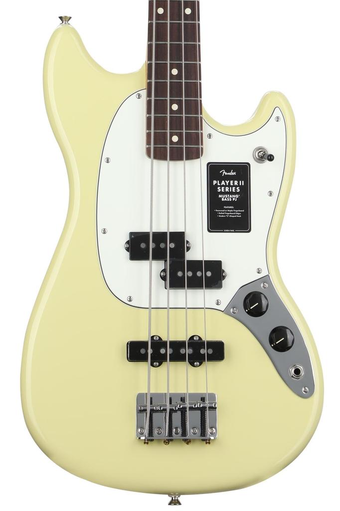 Fender Fender short scale electric bass Player II Bass Rosewood Hialeah Yellow with soft case Mustang® PJ, Fingerboard,