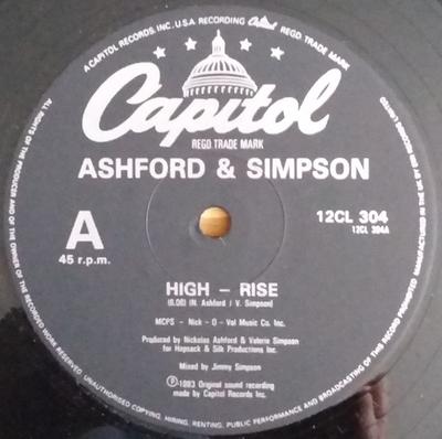 12inch Record ASHFORD & SIMPSON - High-Rise 12CL304 Capitol Records 1983 UK Soul/Funk Used