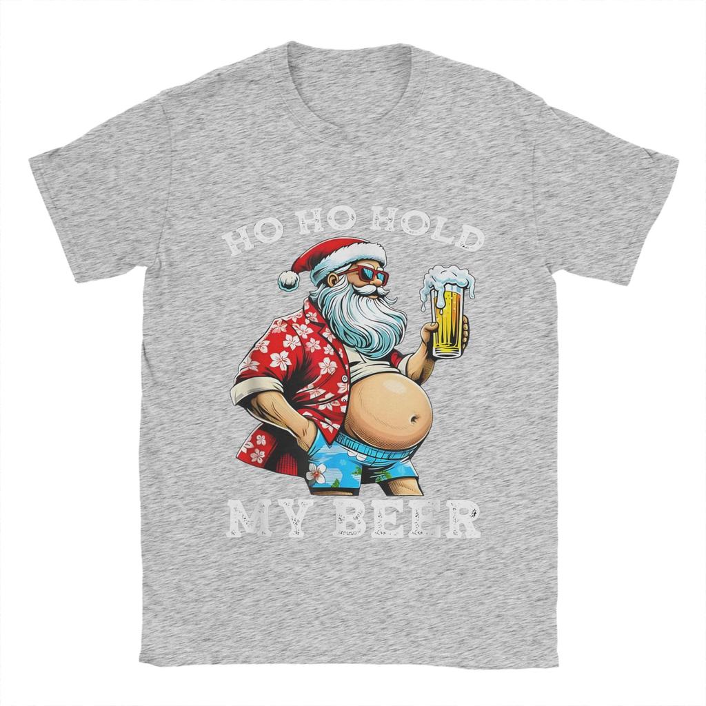 Christmas and Beer T Shirts for Men 100% Cotton Novelty T-Shirt Round Collar  Tee Shirt Short Sleeve Clothing Graphic