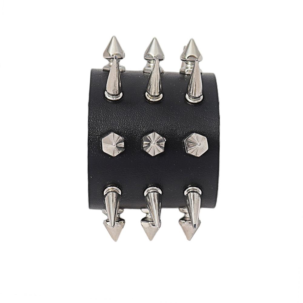 Punk Gothic Rivet PU Leather Bracelet