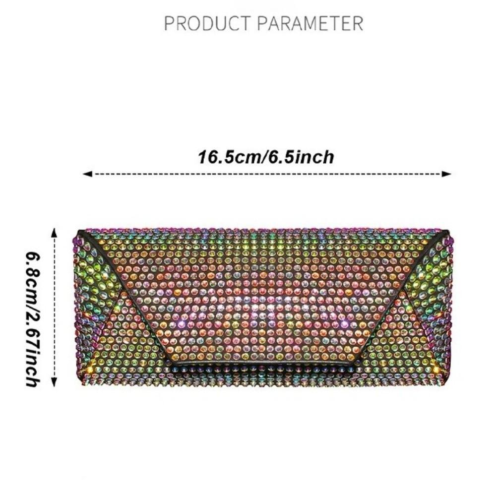 Portable Shiny Diamond Car Glasses Case Crystal Bling Rhinestone Sunglasses Box Sunglasses Storage Box Men