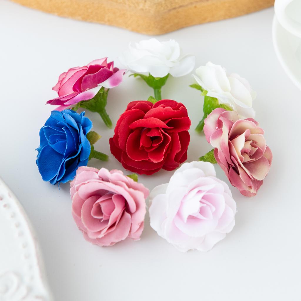 40/80pcs Artificial Flower Silk Rose Tea Bud Outdoor YardGarden arch Wreath Wedding Festival Home Decorat Festival Diy Gift Box