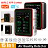 Tuya WiFi 15 In 1 Indoor Air Quality Monitor TFT Display Portable AQI PM0.3 PM1.0 PM2.5 PM10 Tester Temperature Humidity Meter