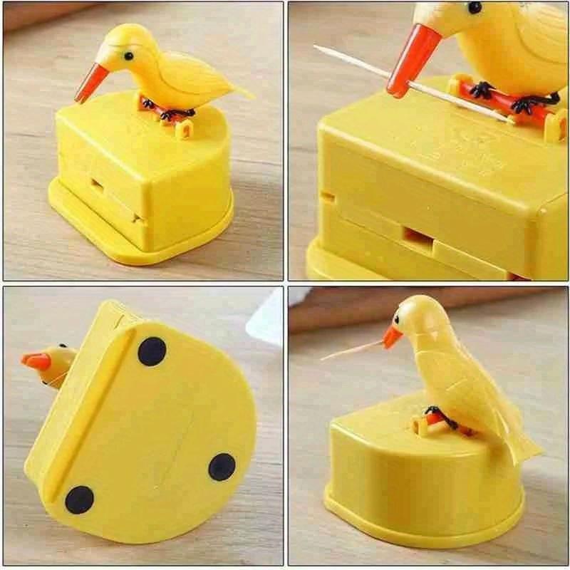1Pc Plastic Bird Toothpick Dispenser - Automatic Toothpick Holder, No Electricity Required, Featherless, Home Kitchen Decor Accessory