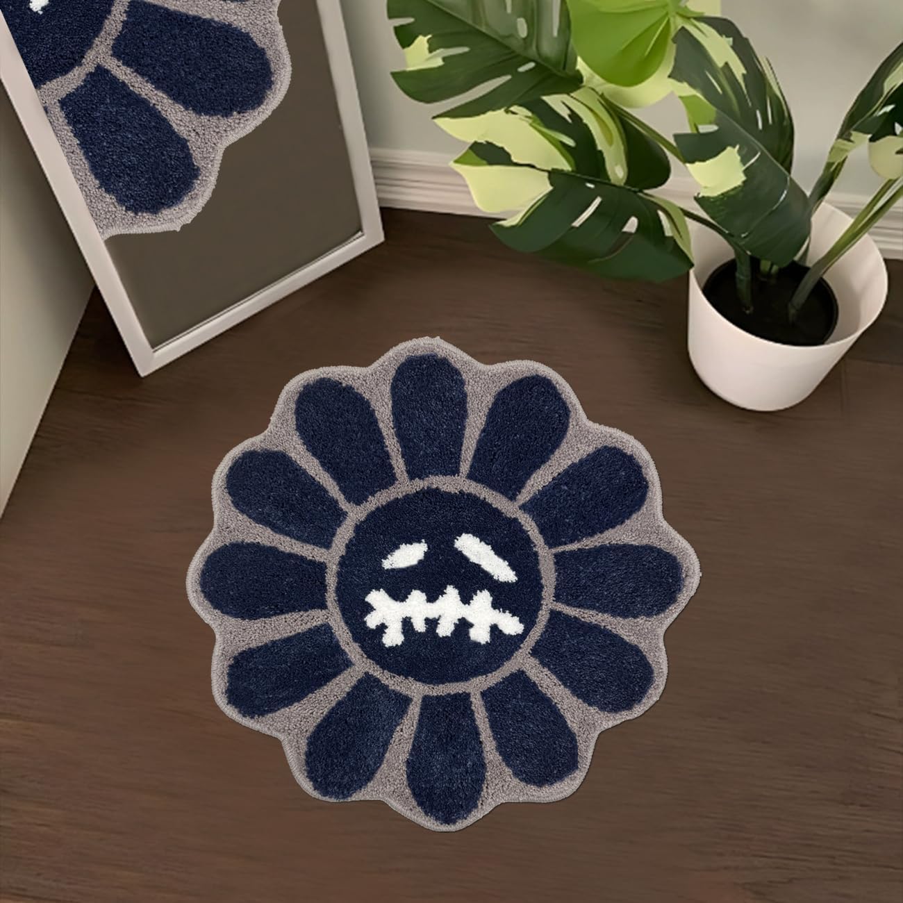 Gotische Zonnebloem Vloermat Absorberend Antislip Badkamermat Woonkamer Slaapkamer Nachtkastje Tapijt Huisdecoratie 80x80cm 31inch