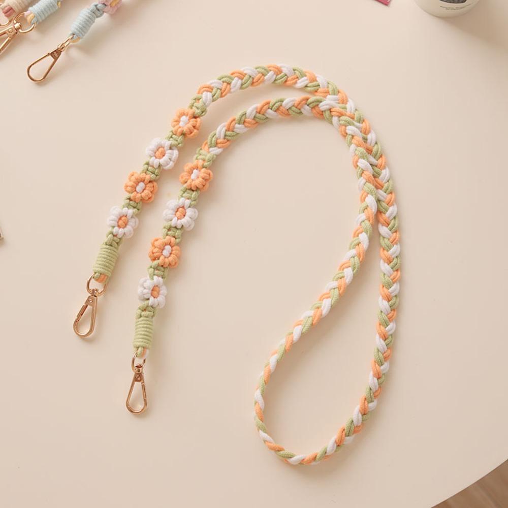Handgefertigte Blume Gewebte Kette Anti-Verlust Tasche Geflochtenes Seil Gewebte Gänseblümchen Blume Hängende Kette Einkaufen