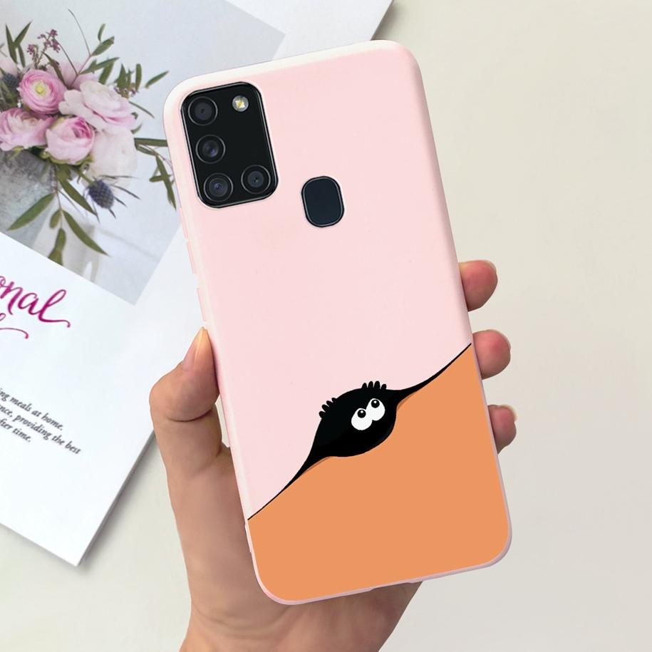 For Samsung A21S Case SM-A217F A 21S Back Cover Fashion Flower Cartoon TPU Soft Silicone Phone Case For Samsung Galaxy A21s Capa