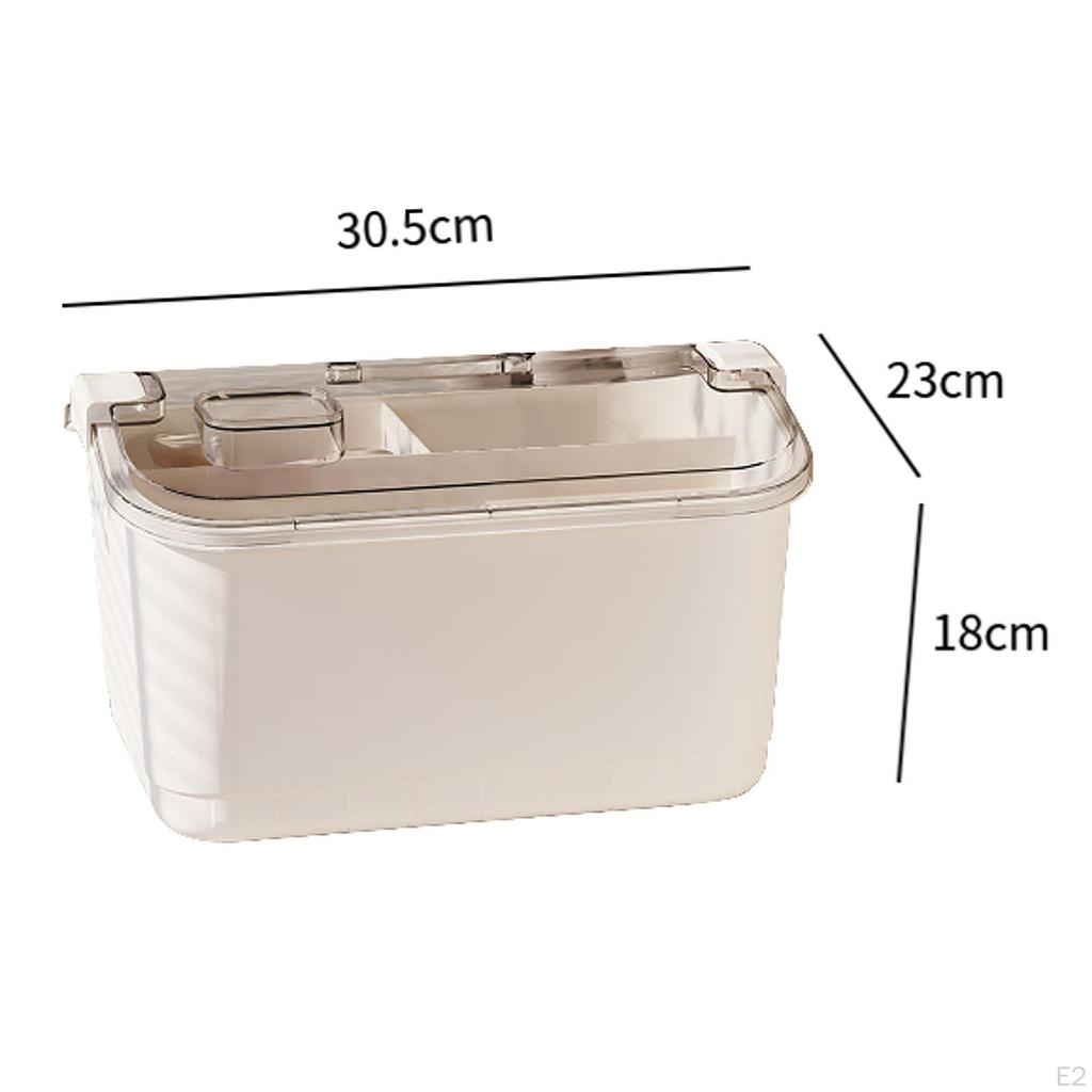 Makeup Organizer Manicure Tool Built In Dividers Nail Art 2 Tiers with Handle Lid Latching