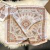 Écharpe carrée florale de luxe légère française impression soie simulation soie foulard foulard de tête foulard pour femmes printemps et été foulard foulard temperament ne