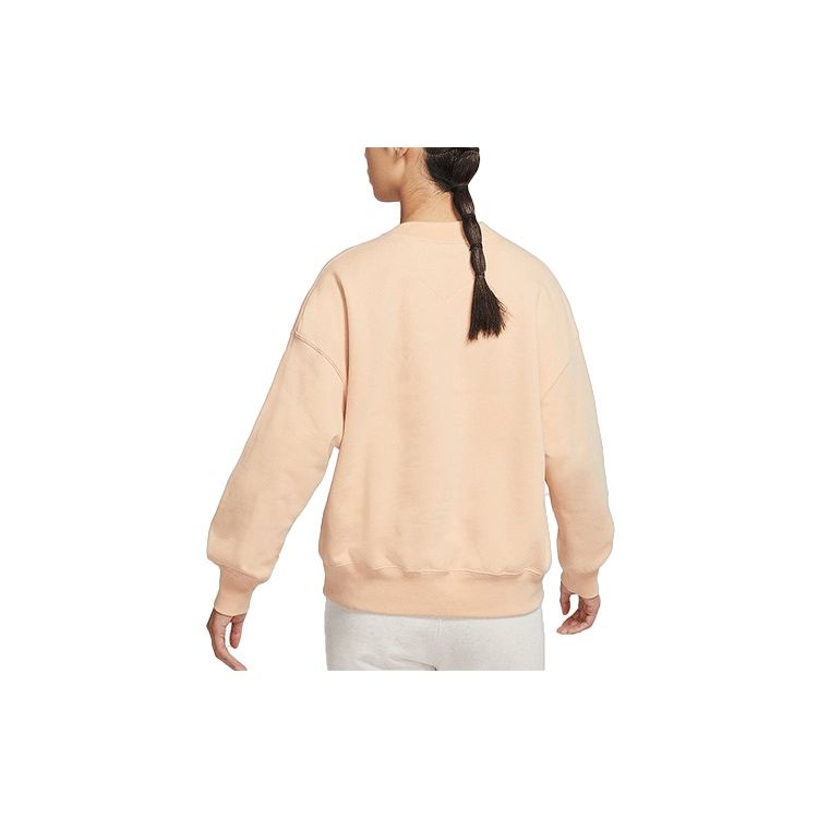 Jordan Logo Embroidered Knit Crewneck Sweatshirt Women Tops Orange DM5190-268