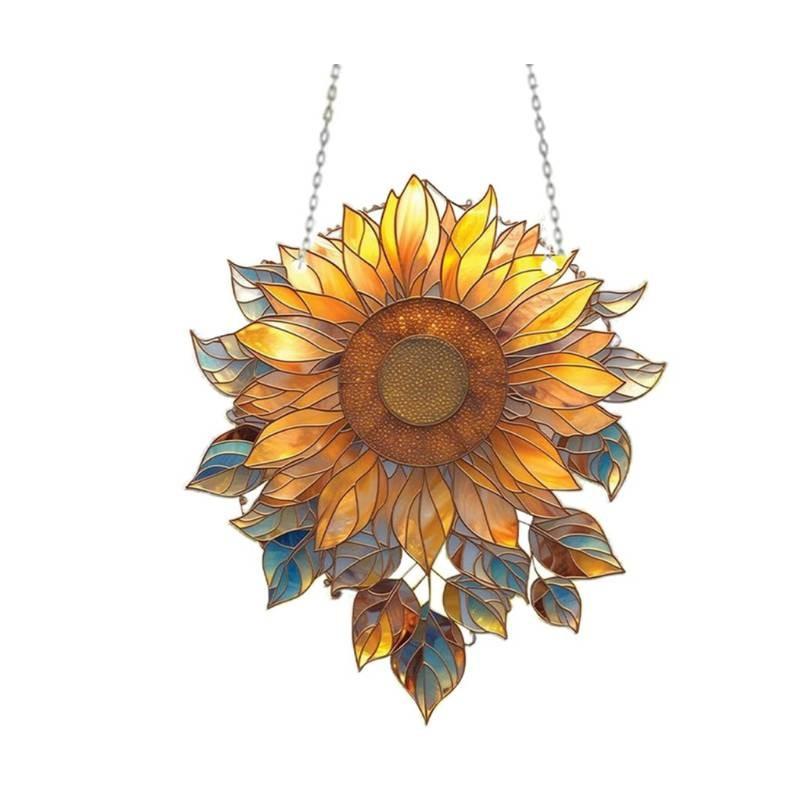 Colorful Sunflower Acrylic Window Hanger Suitable For Daily Home Decoration