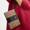 Coach Corner Zip 16 Logo Zip Closure Wristlet Women Wristlet Brown Yellow Black CW854-IMQRX