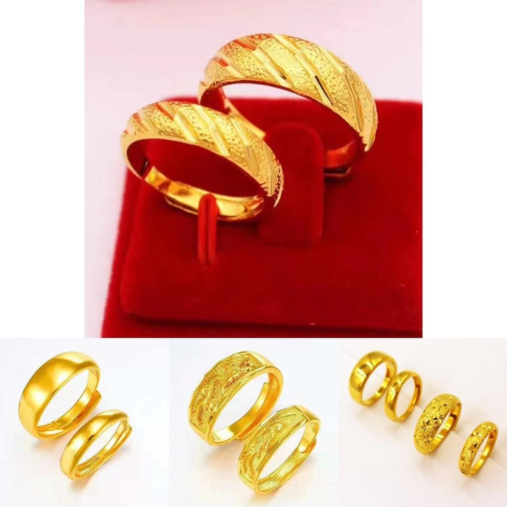 Minimalist Gold Plated Copper Couple's Rings With Meteor Shower And Starry Design For Elegant Style