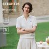 Skechers Klassisches Damen-Strick-Poloshirt mit kurzen Ärmeln L226W064
