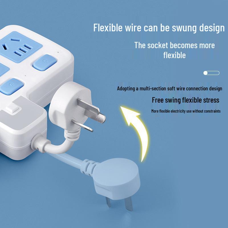 Multi-Hole Wireless Power Strip with Extension Cord