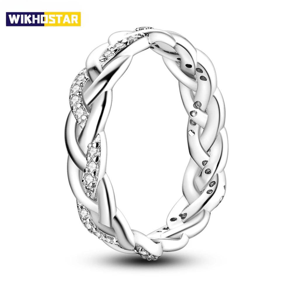 Anello Chiuso Intrecciato Semplice Lucido per Dita di Donna Gioielli Personalizzati Regali Trendy per Feste